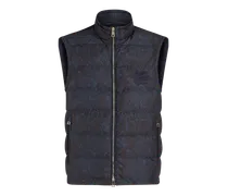 Ärmellose Daunenjacke Mit Paisley Und Kapuze, Herren, Navyblau, Größe