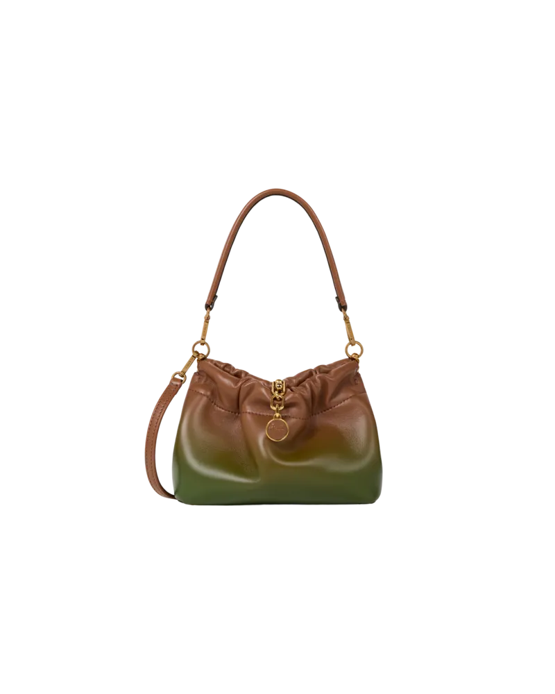 Etro Tasche Vela Blossom Klein Aus Abgetöntem Leder, Damen, Grün Grün