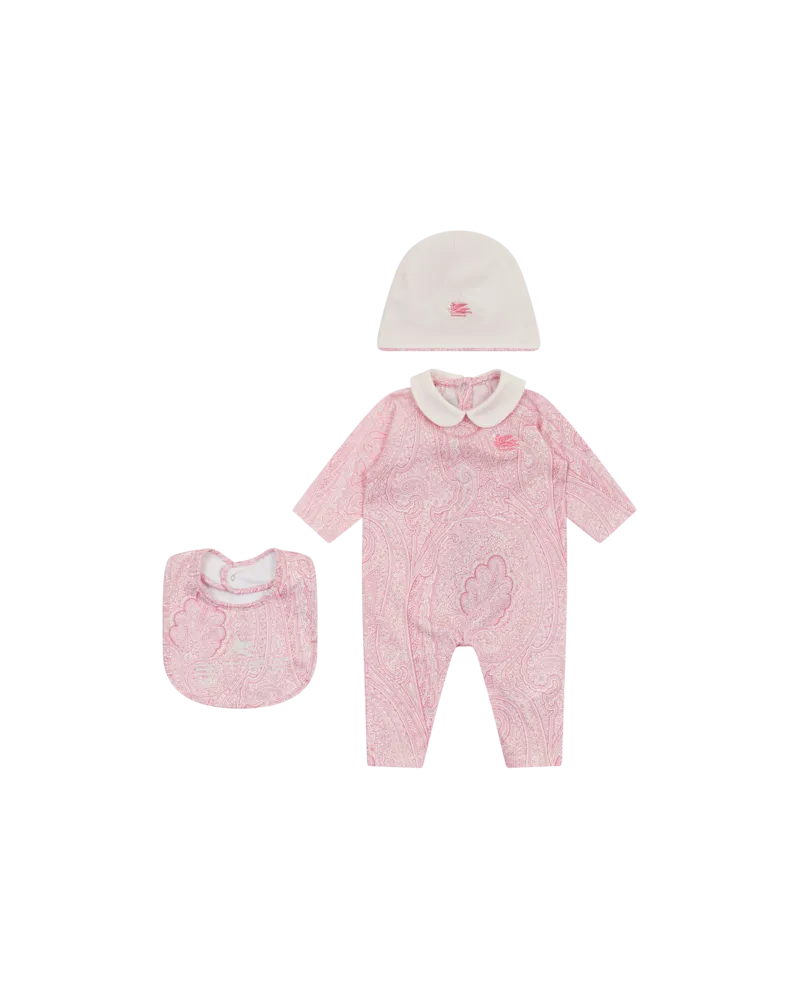 Etro Set Aus Strampler, Mütze Und Lätzchen, Rosa, Größe Rosa