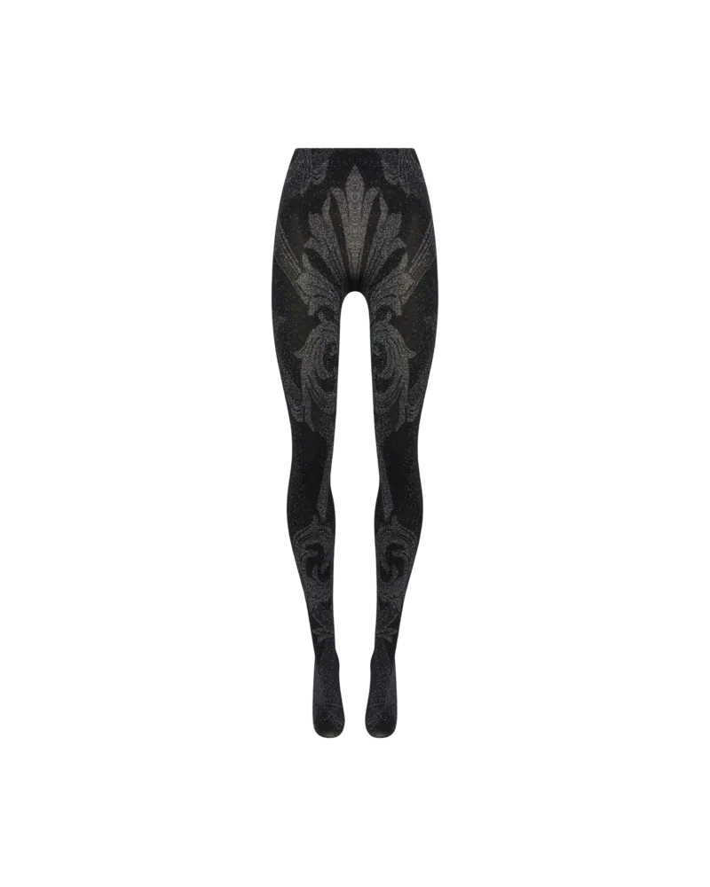 Etro Metallic-jacquard-strumpfhose, Damen, Schwarz, Größe Schwarz