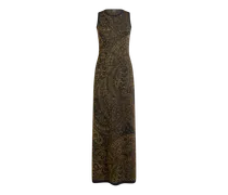 Langes Jacquard-kleid Aus Einer Wollmischung Mit Paisley-motiv Und Metallic-faden, Damen, Gold, Größe