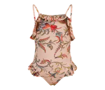 Badeanzug Mit Floralem Ramage-print, Multicolor, Größe