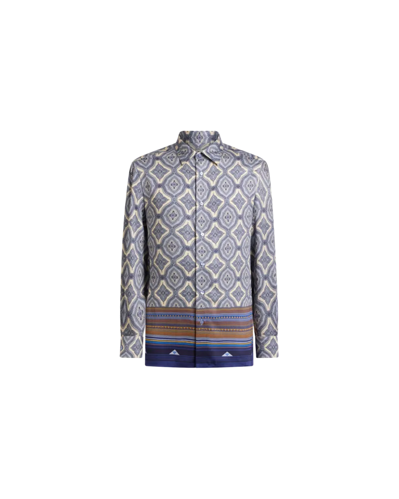 Etro Hemd Mit Geometrischem Muster, Herren, Hellblau, Größe Hellblau