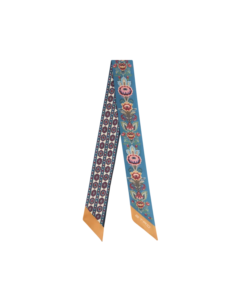 Etro Paisleyna Aus Seide Mit Platziertem Druck, Damen, Braun Braun