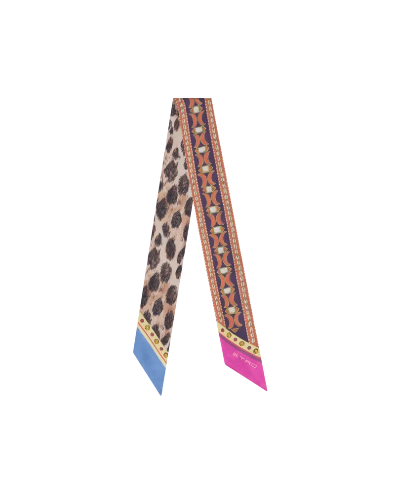 Etro Paisleyna Aus Seide Mit Geometrischem Motiv Und Animal-motiv, Damen, Multicolor Multicolor