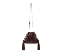 Mini-tasche Kalispera Aus Leder Mit Quasten, Damen, Pflaume