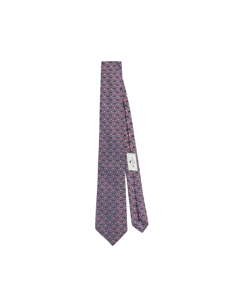 Etro Jacquard-krawatte Aus Seide Mit Mikro-paisley-motiv, Herren, Blau Blau