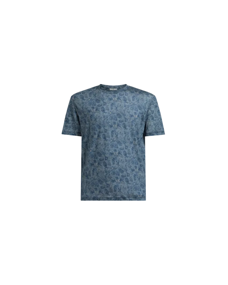 Etro T-shirt Mit Floralem Muster, Herren, Hellblau, Größe Hellblau