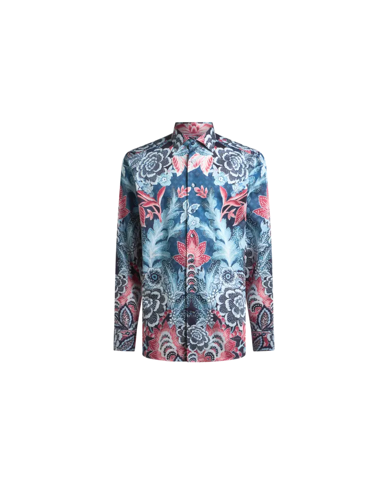 Etro Hemd Aus Baumwolle Mit Abgesetztem Print, Herren, Hellblau, Größe Hellblau