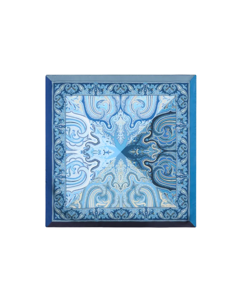 Etro Einstecktuch Aus Seidentwill Mit Motiv, Herren, Himmelblau Himmelblau