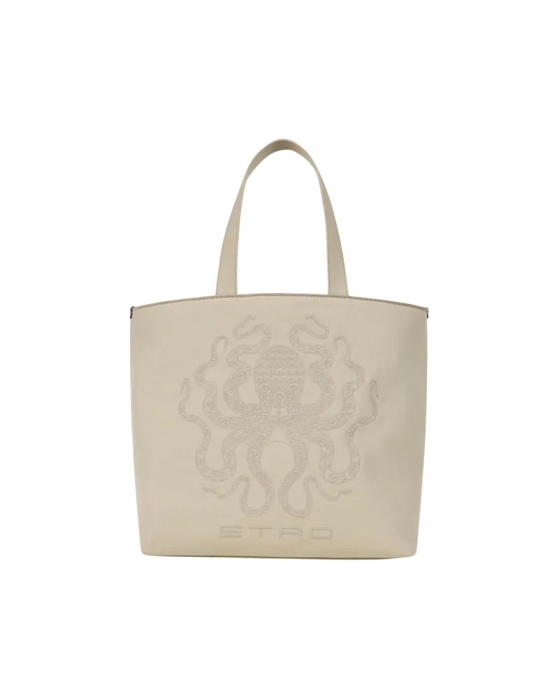 Etro Maxishopper Mit Tintenfischstickerei, Herren, Beige Beige