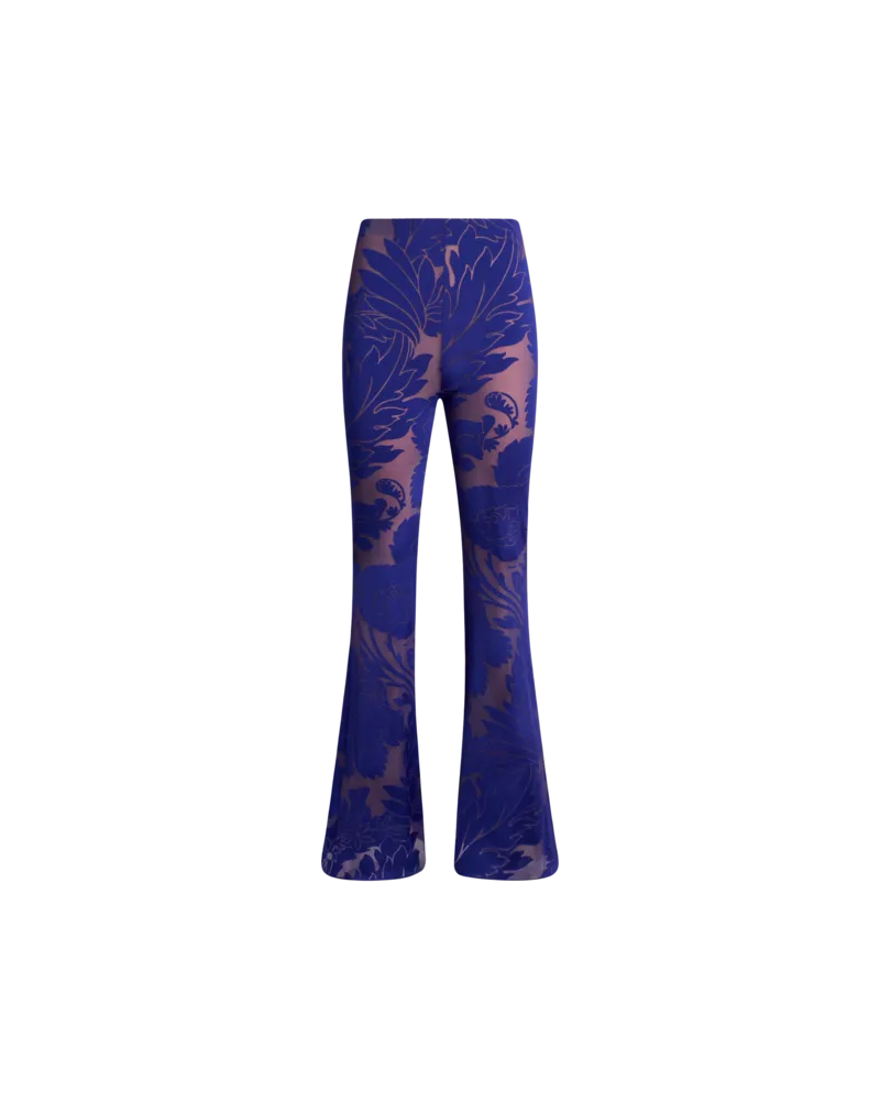 Etro Schlaghose Aus Dévoré-stretch-jersey, Damen, Elektroblau, Größe Elektroblau
