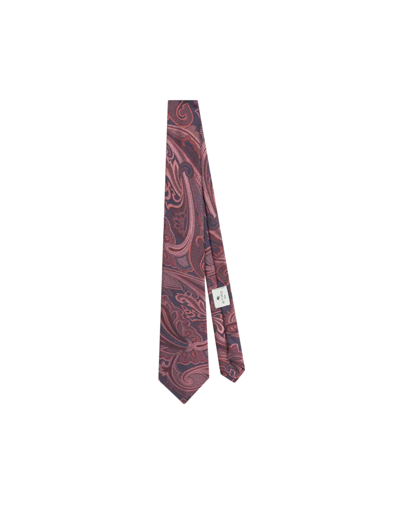 Etro Jacquard-krawatte Aus Seide Mit Paisley-motiv, Herren, Bordeaux Bordeaux