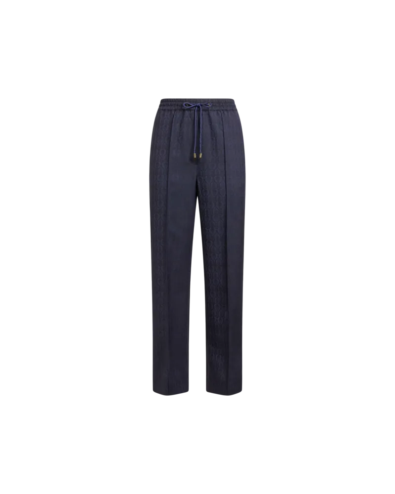 Etro Jogginghose Aus Wolle Mit Jacquardmuster, Damen, Blau, Größe Blau