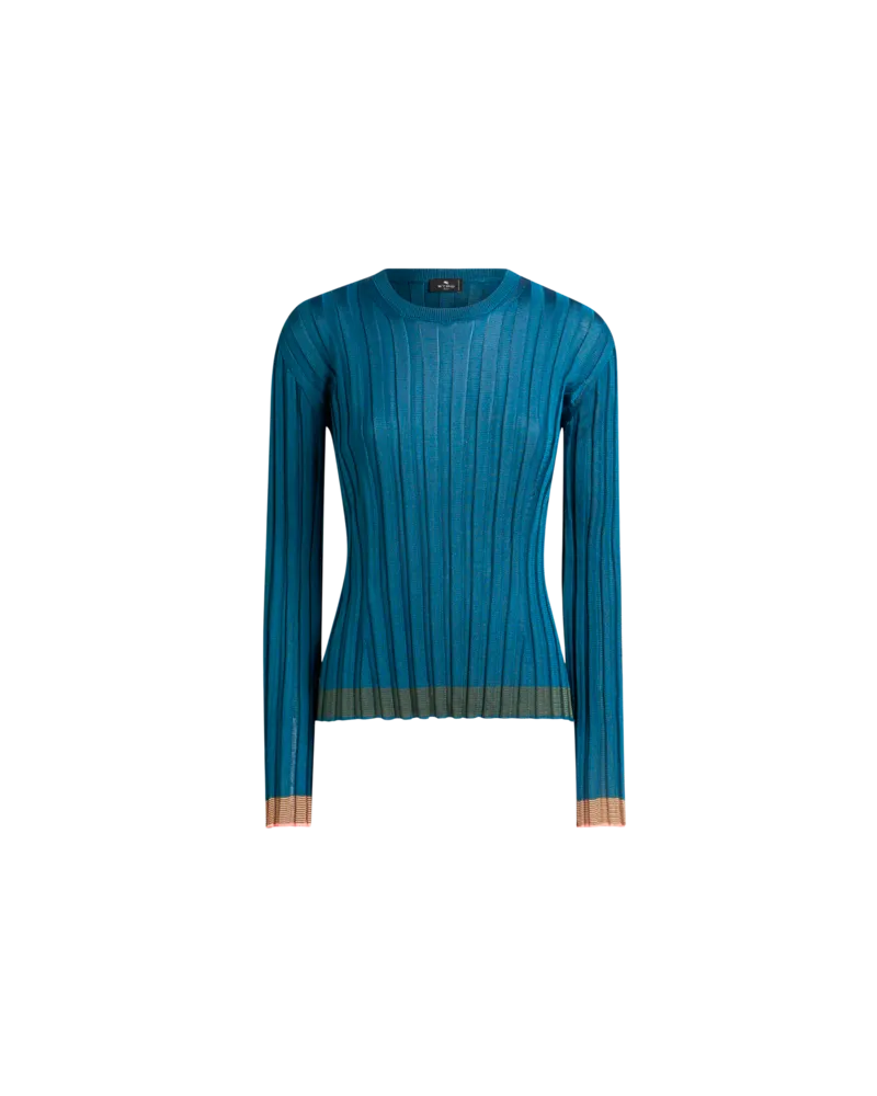 Etro Gerippter Pullover, Damen, Blau, Größe Blau