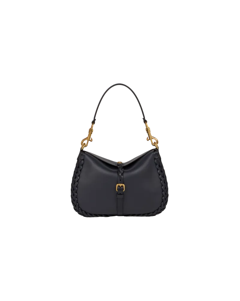 Etro Mittelgrosse Tasche Pony Aus Nappaleder Mit Eingezogenen Bändern, Damen, Navyblau Navyblau