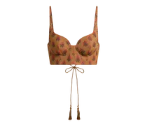 Cropped Jacquard-top Aus Einer Wollmischung Mit Fil-coupé-stickerei, Damen, Kamel, Größe