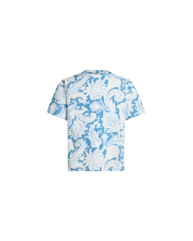 Etro T-shirt Mit Blumenmotiv, Herren, Hellblau, Größe Hellblau