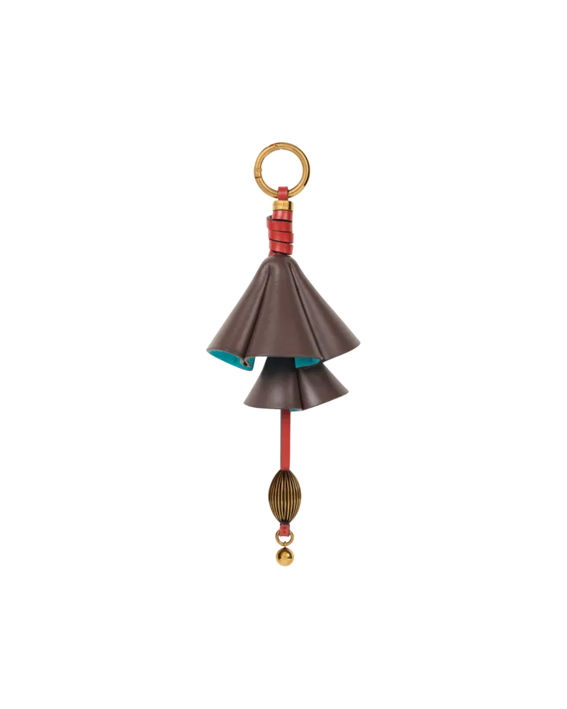 Etro Charm Mit Blume Aus Leder, Damen, Braun Braun