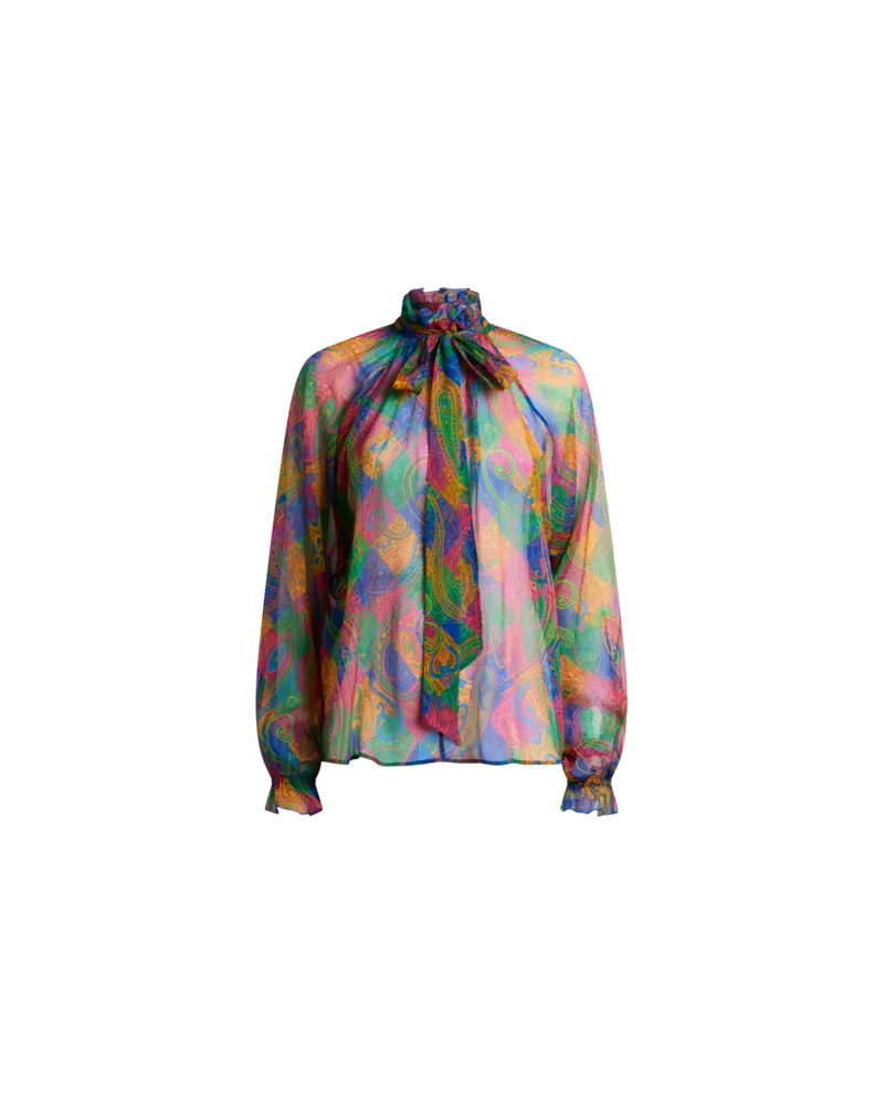 Etro Bluse Aus Seiden-crepon Mit Geometrischem Paisley-motiv, Damen, Größe 