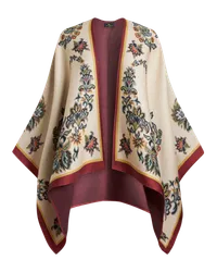 Etro Cape Mit Floralem Paisley-muster, Damen, Beige Beige