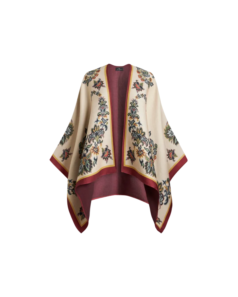 Etro Cape Mit Floralem Paisley-muster, Damen, Beige Beige