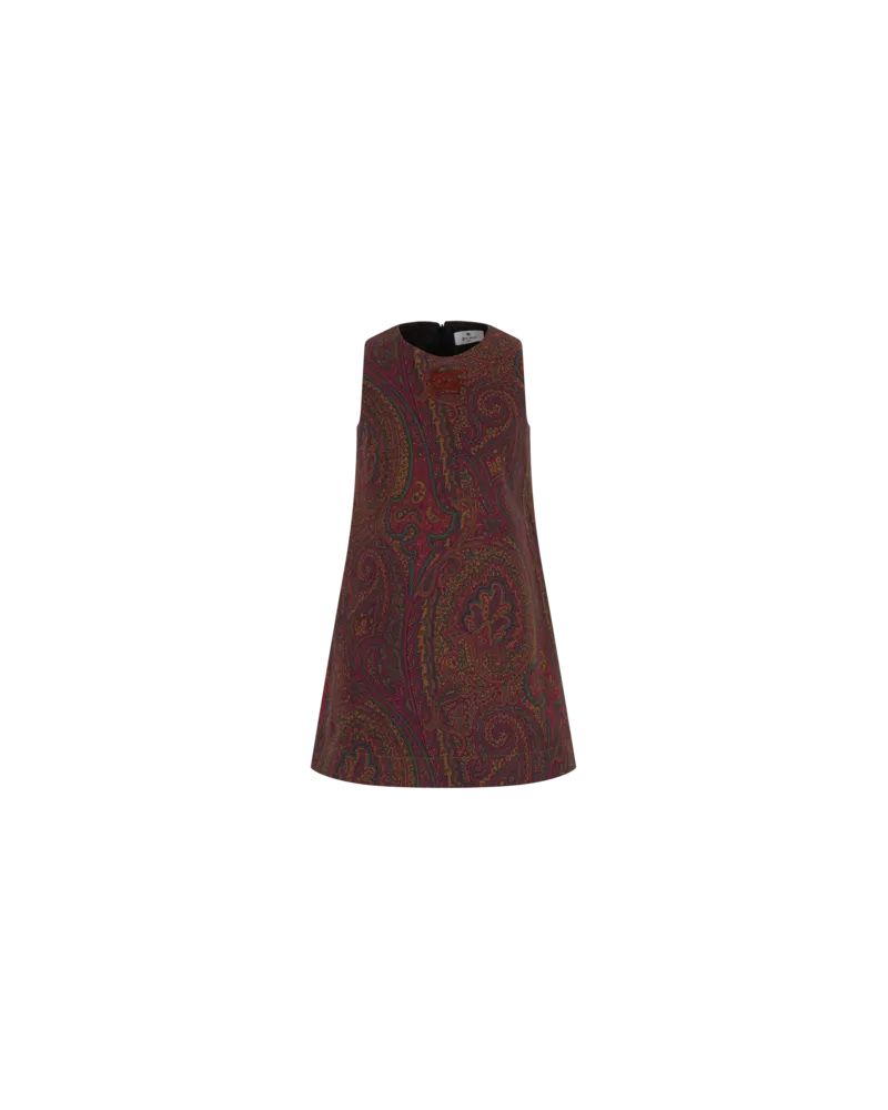Etro Kleid Aus Denim Paisley, Bordeaux, Größe Bordeaux