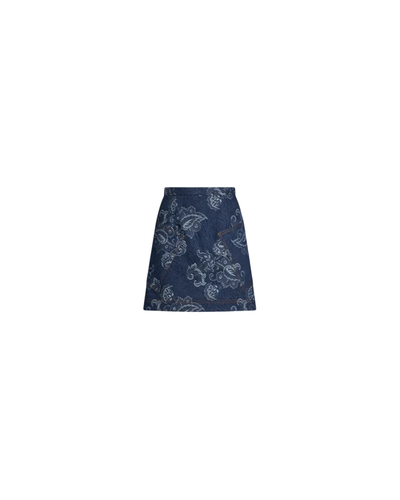 Etro Minirock Aus Jacquard-denim, Damen, Navyblau, Größe Navyblau