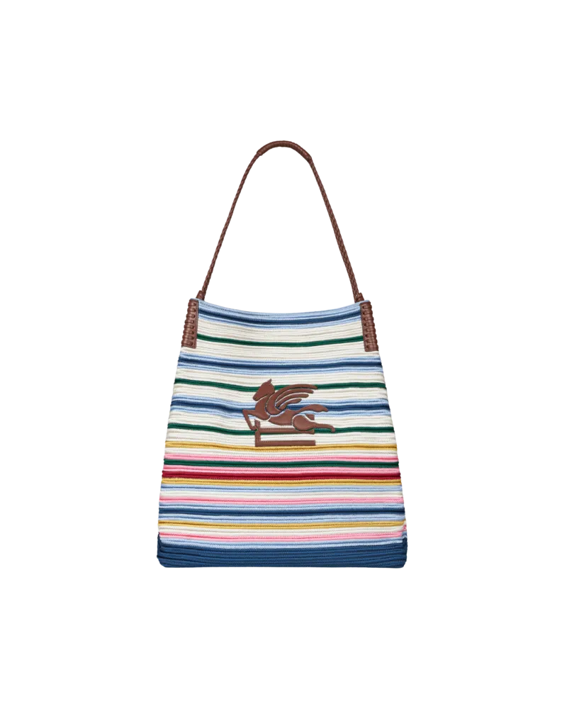 Etro Shoppingtasche Libra Gross Mit Steifen, Damen, Multicolor Multicolor