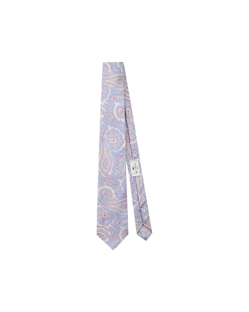 Etro Krawatte Aus Seide Mit Paisleymuster In Jacquard, Herren, Himmelblau Himmelblau