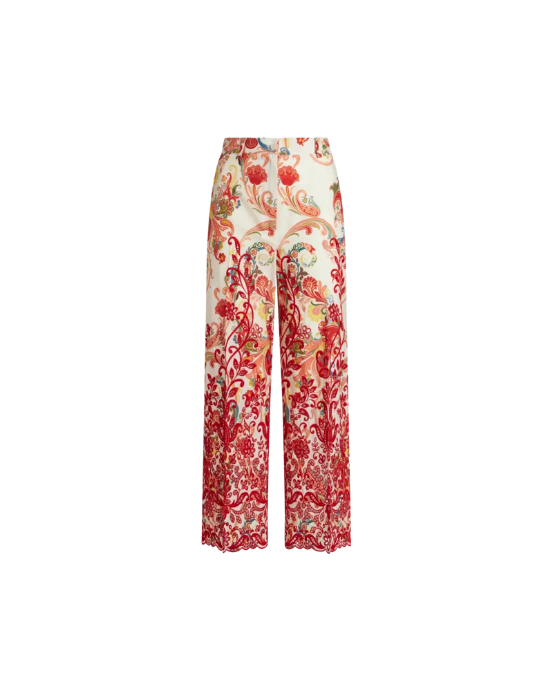 Etro Paisley-culotte-hose Mit Stickerei, Damen, Weiß Weiß