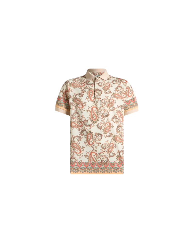 Etro Polo Aus Baumwolle Mit Abgesetztem Print, Herren, Beige, Größe Beige