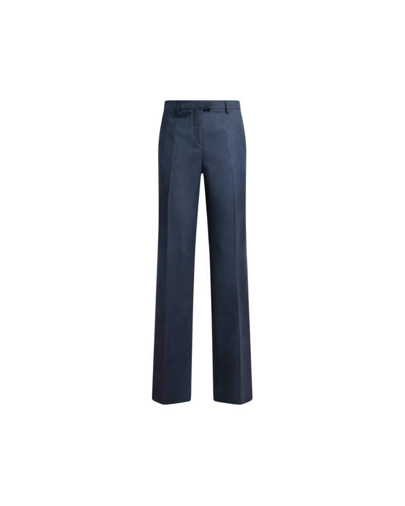 Etro Jacquardhose Aus Wolle Mit Paisleymuster, Damen, Blau, Größe Blau