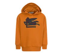 Sweatshirt Aus Baumwolle Mit Paisley-pegaso, Orange, Größe