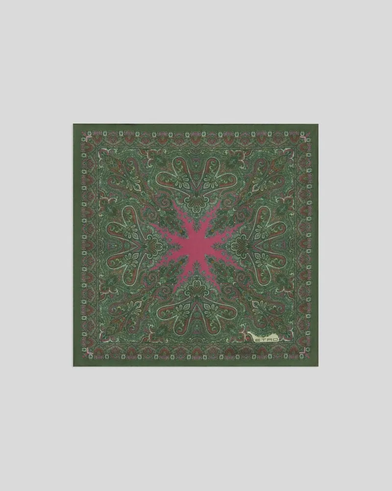 Etro Pochette Aus Seide Mit Floralem Paisley-motiv, Herren, Multicolor Multicolor