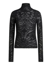 Etro Rollkragenpullover Aus Jacquard-strick, Damen, Schwarz Schwarz