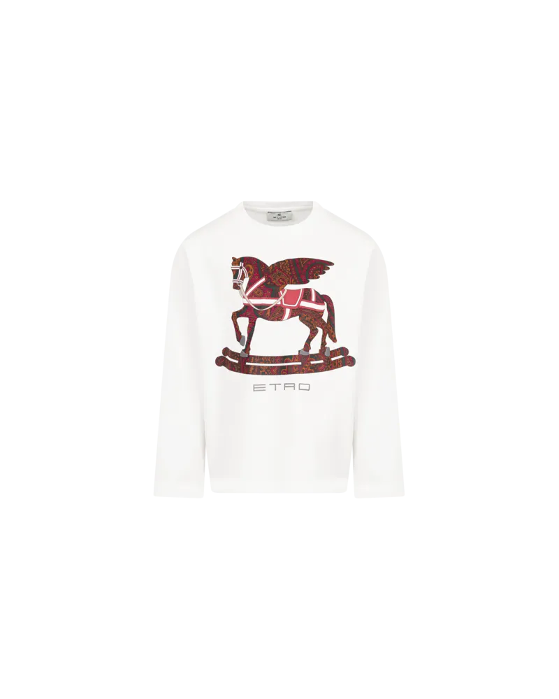 Etro T-shirt Mit Paisley-pegaso, Weiß, Größe Weiß