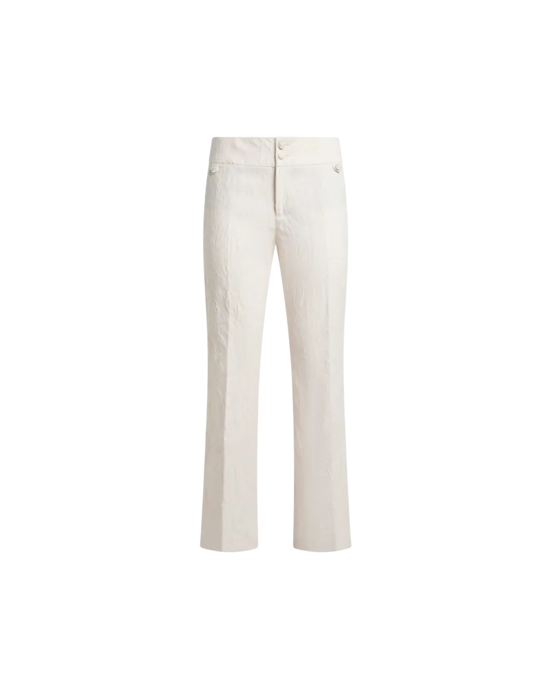Etro Jacquard-hose Aus Einer Stretch-baumwollmischung Mit Rebrodé-spitze, Damen, Weiß, Größe Weiß