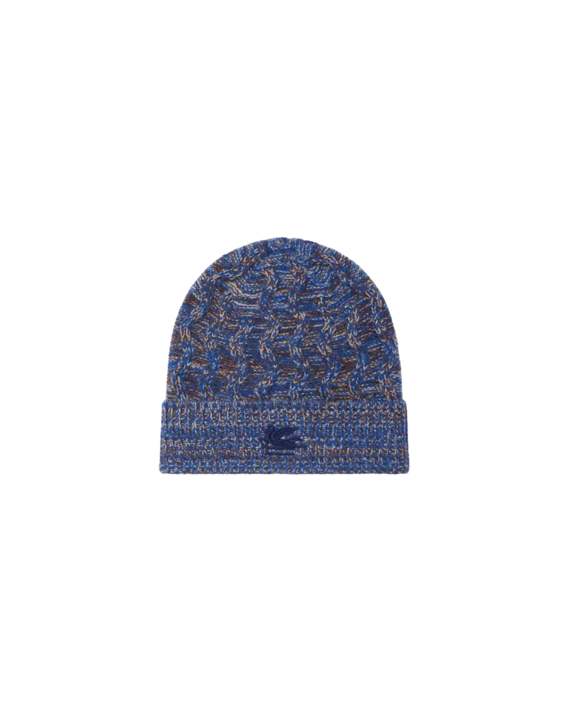Etro Mütze Aus Kaschmir Mit Zopfmuster Und Pegaso-stickerei, Herren, Hellblau Hellblau