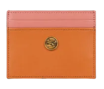Kartenetui Aus Zweifarbigem Leder, Damen, Orange