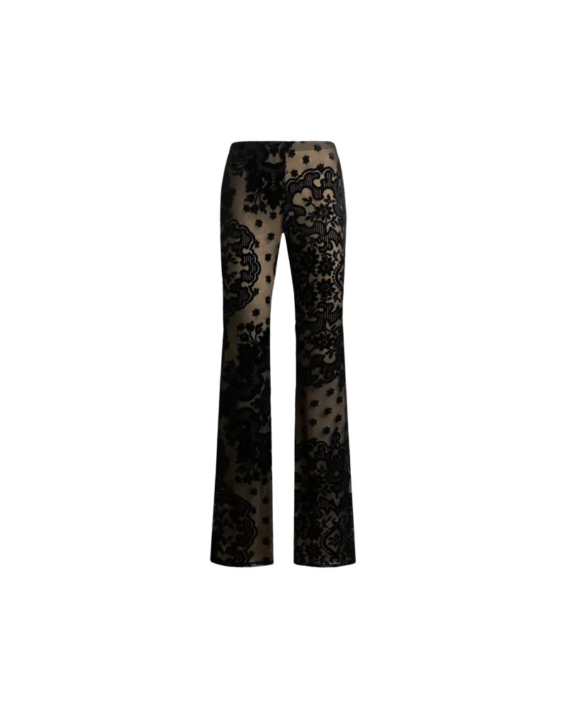Etro Hose Aus Tüll Und Jacquardsamt, Damen, Schwarz, Größe Schwarz