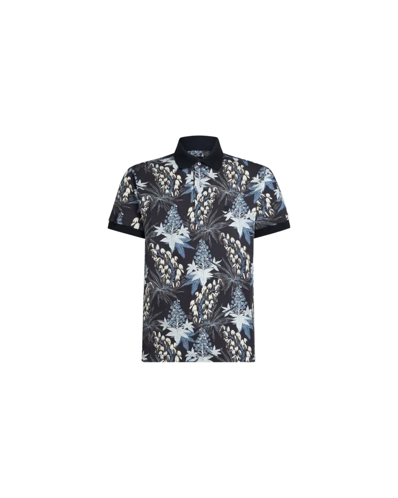 Etro Poloshirt Mit Print, Herren, Navyblau Navyblau