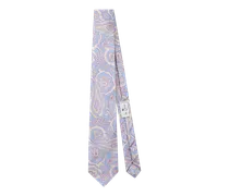 Krawatte Aus Seide Mit Paisleymuster In Jacquard, Herren, Himmelblau