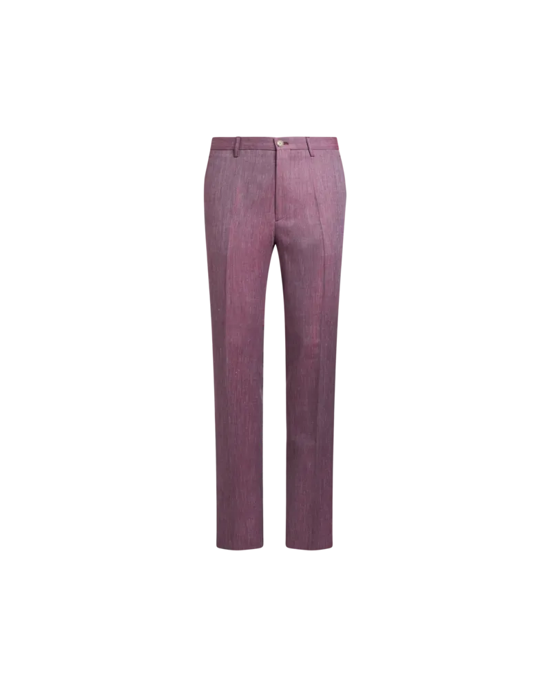 Etro Hose Aus Einer Geflammten Leinenmischung, Herren, Violett, Größe Violett