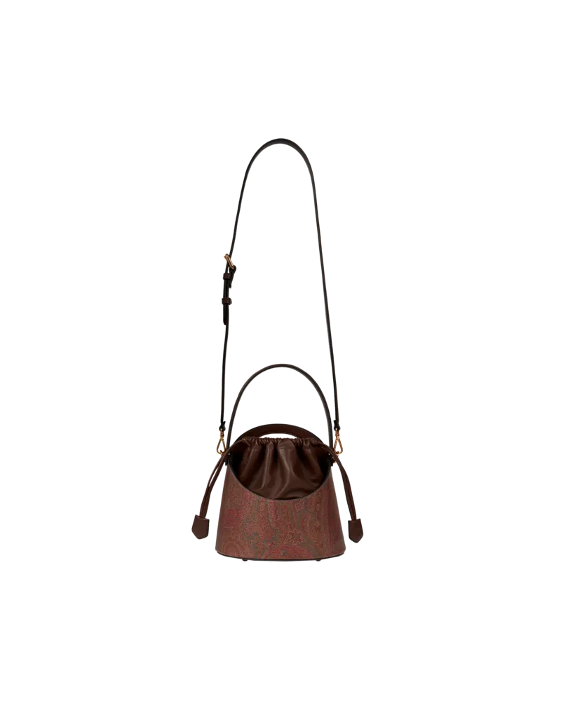 Etro Handtasche Saturno Mittelgross Mit Arnicamuster, Damen, Braun Braun