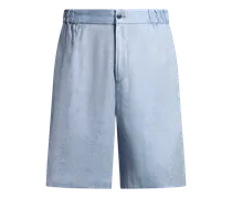 Jogging-bermudashorts Aus Einer Leinen-stretch-mischung, Herren, Hellblau, Größe
