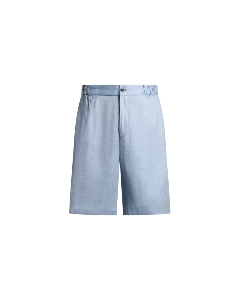 Etro Jogging-bermudashorts Aus Einer Leinen-stretch-mischung, Herren, Hellblau, Größe Hellblau