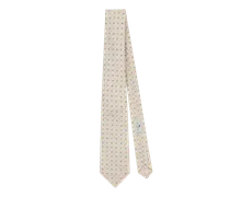 Krawatte Mit Mikro-paisley Und Logo, Herren, Beige