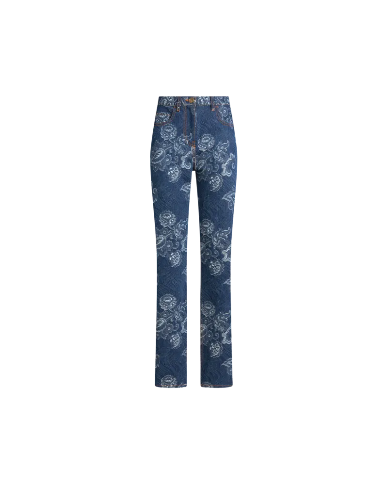 Etro Jeans Im Regular Fit Mit Jacquardmuster, Damen, Navyblau, Größe Navyblau