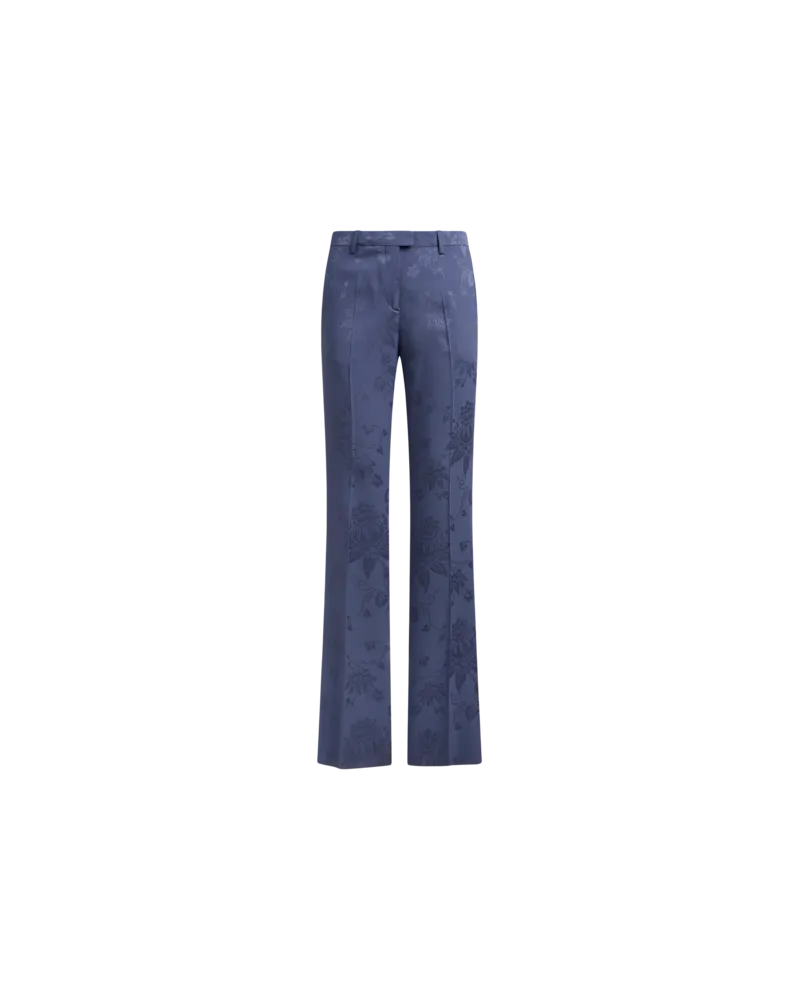 Etro Hose Mit Jacquard-blumenmotiv, Damen, Navyblau, Größe Navyblau